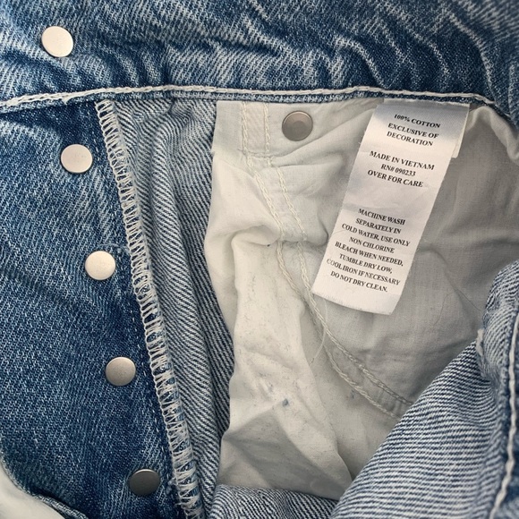 Pacsun Light Blue Distressed Wide Leg Playboy Bunny Graphic Jeans Size 25 - Picture 14 of 15